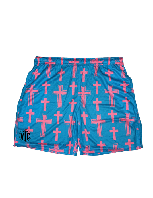 Pink Cross Athletic Shorts