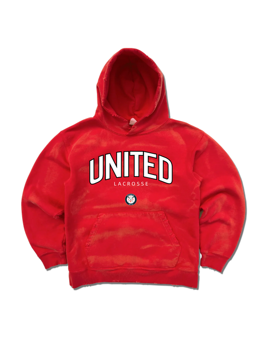 WUL Recess Distressed Heavy Terry Hoodie Racing Red